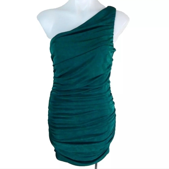 Lucy in the Sky Ruched One Shoulder Dress - Picture 2 of 5